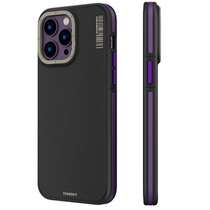 Apple iPhone 13 Pro Max Kılıf M-safe Şarj Özellikli YoungKit 600D Kevlar Kapak