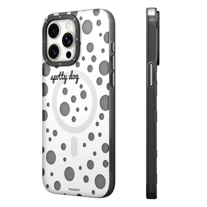 Apple iPhone 13 Pro Max Kılıf M-safe Şarj Özellikli Polka Dot Desenli Youngkit Spots Serisi Kapak
