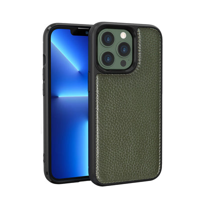 Apple iPhone 13 Pro Max Kılıf Wiwu Genuine Leather Plastic Calfskin Orjinal Deri Kapak