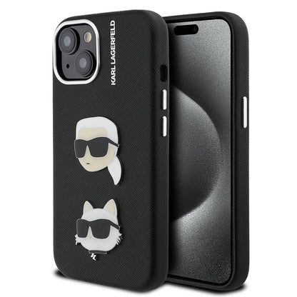 Apple iPhone 14 Kılıf Karl Lagerfeld Orjinal Lisanslı K&C Heads Pin Kapak