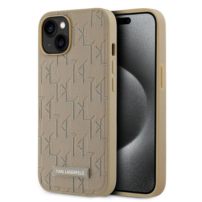 Apple iPhone 14 Kılıf Karl Lagerfeld Orjinal Lisanslı M-safe Şarj Özellikli KL Yazılı Hot Stamp Kapak
