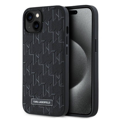 Apple iPhone 14 Kılıf Karl Lagerfeld Orjinal Lisanslı M-safe Şarj Özellikli KL Yazılı Hot Stamp Kapak