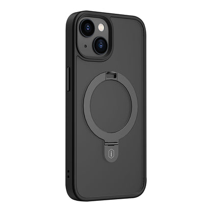 Apple iPhone 14 Kılıf Wiwu ZMM-010 M-safe Şarj Özellikli Parmak İzi Bırakmayan Mat Transparan Standlı Kapak