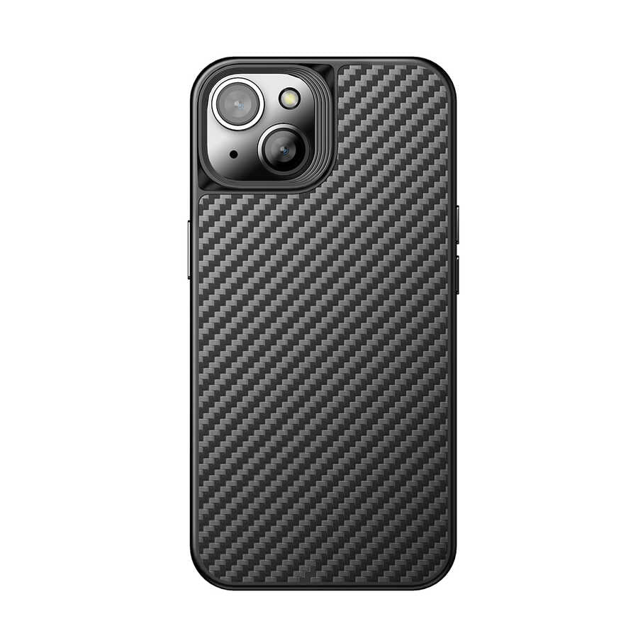 Apple iPhone 14 Plus Kılıf Aramid Karbon Fiber M-safe Özellikli Wlons Radison Kapak