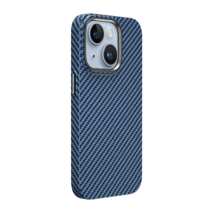 Apple iPhone 14 Plus Kılıf Wiwu Karbon Fiber Görünümlü M-safe Wireless Şarj Özellikli Kabon Kapak