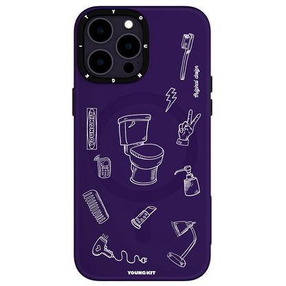 Apple iPhone 14 Pro Kılıf M-safe Şarj Özellikli Desenli Youngkit Plaything Serisi Kapak
