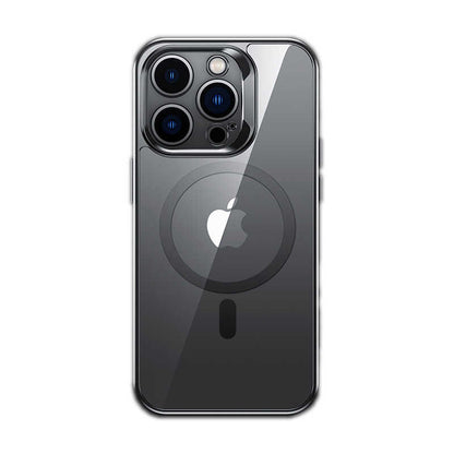 Apple iPhone 14 Pro Kılıf M-safe Şarj Özellikli Premium Cam Arka Yüzey Benks Electroplated Kapak