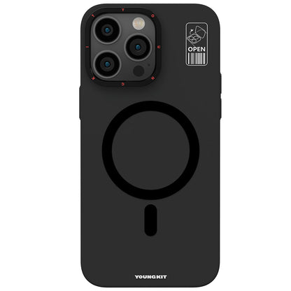 Apple iPhone 14 Pro Kılıf M-safe Şarj Özellikli Standlı YoungKit Hermit Bracket Serisi Kapak