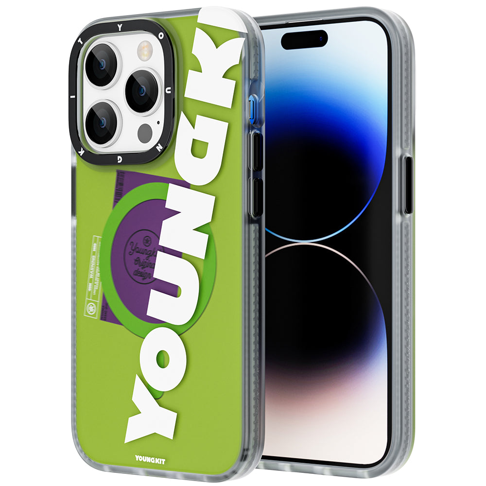 Apple iPhone 14 Pro Kılıf M-safe Şarj Özellikli Youngkit Binfen Serisi Yazı Temalı Kapak
