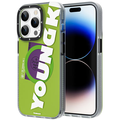 Apple iPhone 14 Pro Kılıf M-safe Şarj Özellikli Youngkit Binfen Serisi Yazı Temalı Kapak
