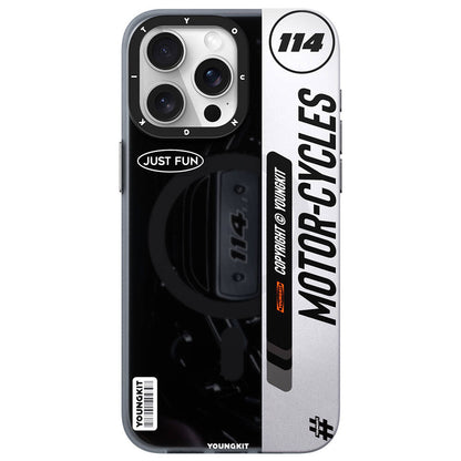 Apple iPhone 14 Pro Kılıf M-safe Şarj Özellikli Youngkit Motorcycle Legend Serisi Kapak