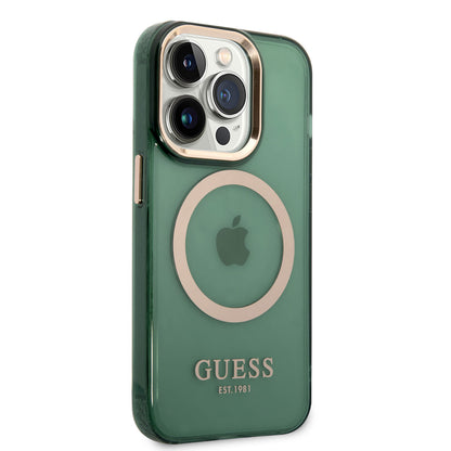 Apple iPhone 14 Pro Max Kılıf GUESS M-safe Şarj Özellikli Airbagli Dizayn Kapak