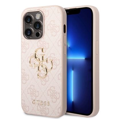 Apple iPhone 14 Pro Max Kılıf GUESS PU Deri Büyük Metal Logo Dizaynlı Kapak