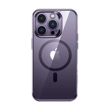 Apple iPhone 14 Pro Max Kılıf M-safe Şarj Özellikli Cam Yüzey Ekran Koruyuculu Benks Electroplated Kapak