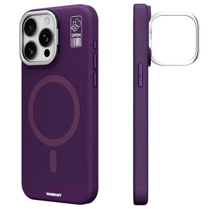 Apple iPhone 14 Pro Max Kılıf M-safe Şarj Özellikli Kamera Standlı Youngkit Bitty Cream Kapak