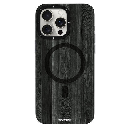 Apple iPhone 14 Pro Max Kılıf M-safe Şarj Özellikli Sararmaya Dayanıklı Youngkit Wood Forest Serisi Kapak