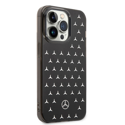 Apple iPhone 14 Pro Max Kılıf Mercedes Benz Çift Katmanlı Yıldız Desenli Dizayn Kapak