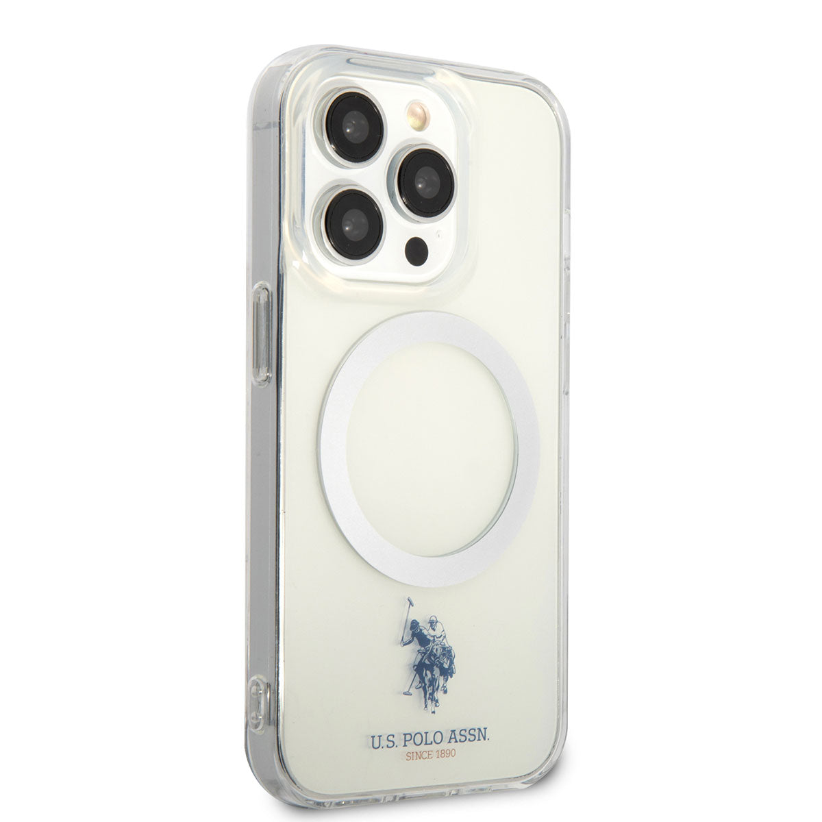 Apple iPhone 14 Pro Max Kılıf U.S. POLO ASSN. M-safe Şarj Özellikli Transparan Tasarım Kapak