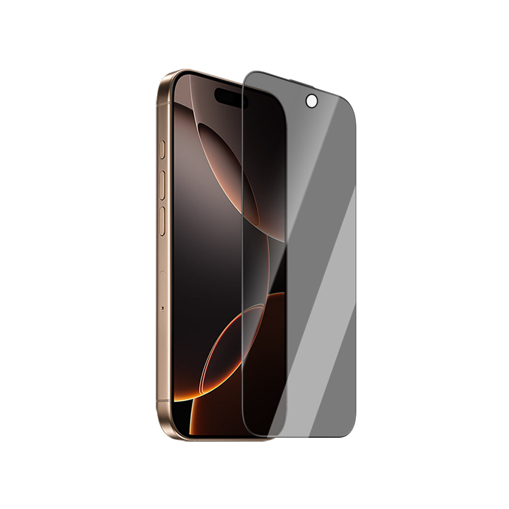 Apple iPhone 15 CaseWorld Crystal Shadow Serisi Safir Coating 0.15mm 3D Privacy Temperli Cam Ekran Koruyucu