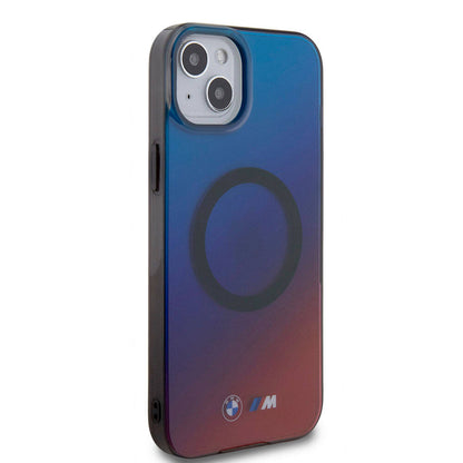 Apple iPhone 15 Kılıf BMW M-safe Şarj Özellikli Transparan Renk Geçişli Dizayn Orjinal Lisanslı Kapak