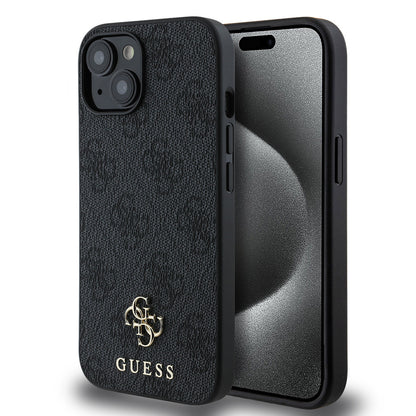 Apple iPhone 15 Kılıf Guess Orjinal Lisanslı M-safe Şarj Özellikli Small 4G Classic Kapak
