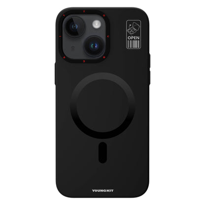 Apple iPhone 15 Kılıf M-safe Şarj Özellikli Standlı YoungKit Hermit Bracket Serisi Kapak