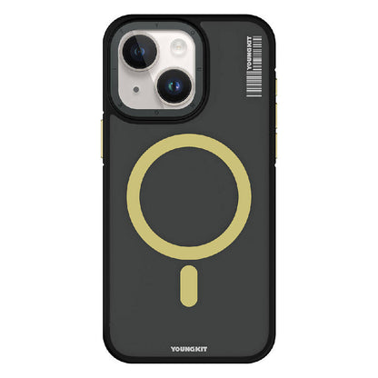 Apple iPhone 15 Kılıf M-safe Şarj Özellikli Youngkit Rock Sand Serisi Kapak