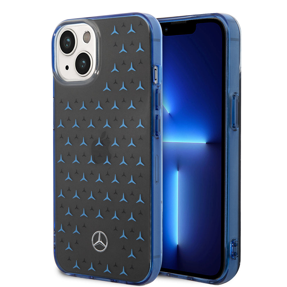 Apple iPhone 15 Kılıf Mercedes Benz Çift Katmanlı Yıldız Desenli Dizayn Kapak