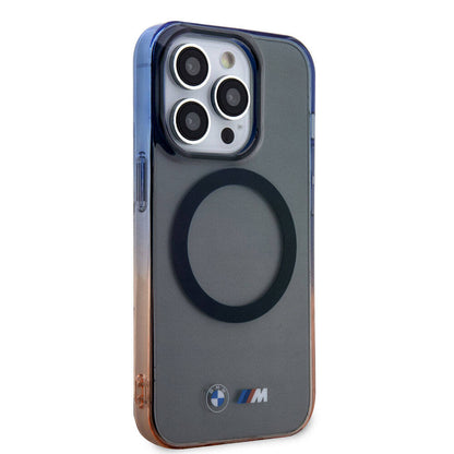 Apple iPhone 15 Pro Kılıf BMW M-safe Şarj Özellikli Transparan Renkli Çerçeveli Orjinal Lisanslı Kapak