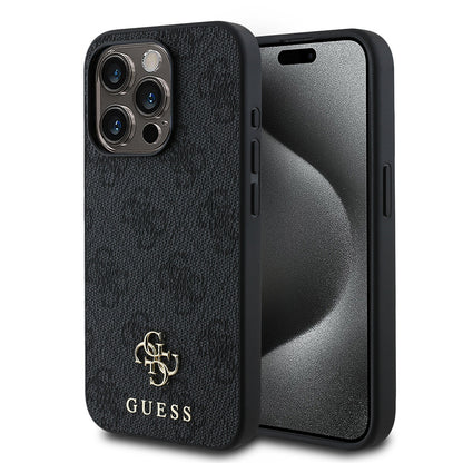 Apple iPhone 15 Pro Kılıf Guess Orjinal Lisanslı M-safe Şarj Özellikli Small 4G Classic Kapak