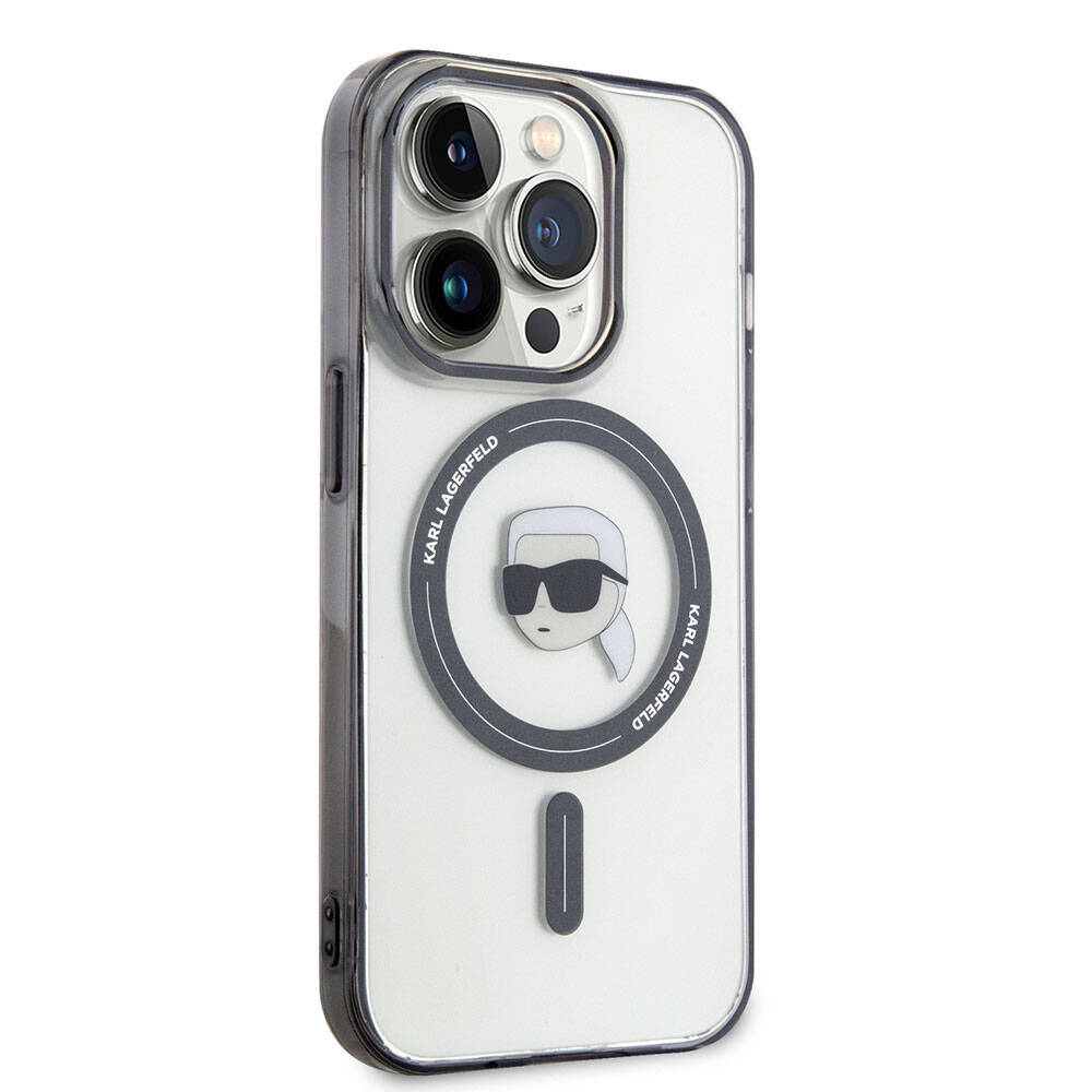 Apple iPhone 15 Pro Kılıf Karl Lagerfeld M-safe Şarj Özellikli IML Karl Orjinal Lisanslı Kapak