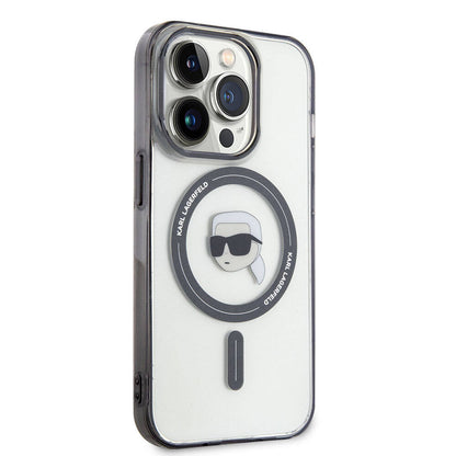 Apple iPhone 15 Pro Kılıf Karl Lagerfeld M-safe Şarj Özellikli IML Karl Orjinal Lisanslı Kapak