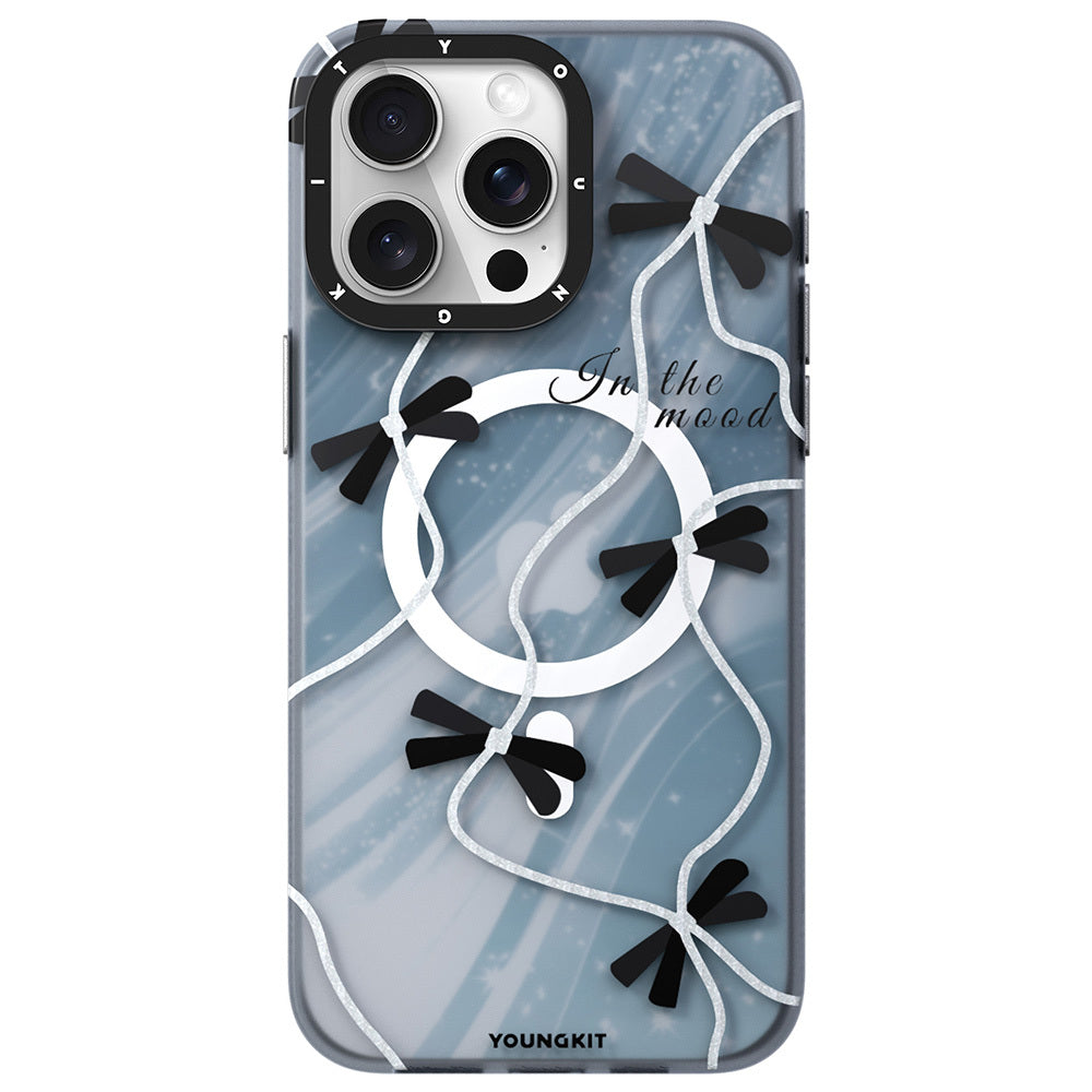 Apple iPhone 15 Pro Kılıf M-safe Şarj Özellikli Airbagli Çift Katmanlı Youngkit Star&Butterfly Serisi Kapak