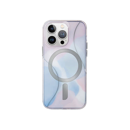 Apple iPhone 15 Pro Kılıf M-safe Şarj Özellikli Dalgalı Çizgi Desenli Coehl Palette Kapak