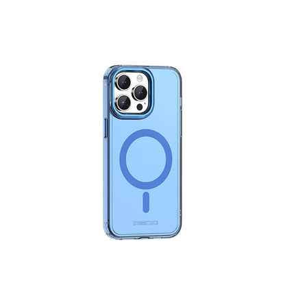 Apple iPhone 15 Pro Kılıf M-safe Şarj Özellikli Saydam Arka Yüzey Recci Crystal Color Serisi Kapak