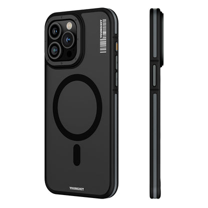Apple iPhone 15 Pro Kılıf M-safe Şarj Özellikli Youngkit Rock Sand Serisi Kapak