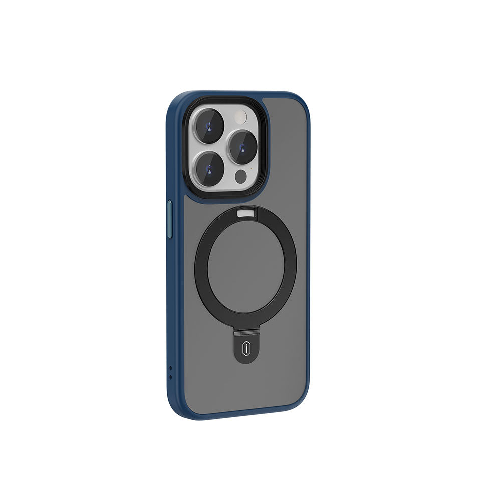 Apple iPhone 15 Pro Max Kılıf Wiwu ZMM-010 M-safe Şarj Özellikli Mat Arka Yüzey Standlı Kapak