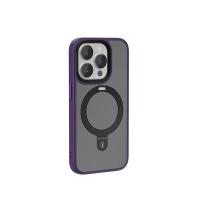 Apple iPhone 15 Pro Max Kılıf Wiwu ZMM-010 M-safe Şarj Özellikli Mat Arka Yüzey Standlı Kapak