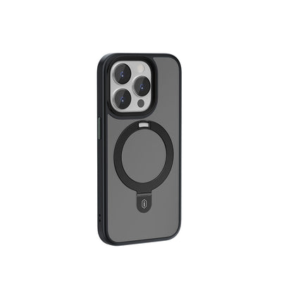 Apple iPhone 15 Pro Kılıf Wiwu ZMM-010 M-safe Şarj Özellikli Mat Arka Yüzey Standlı Kapak