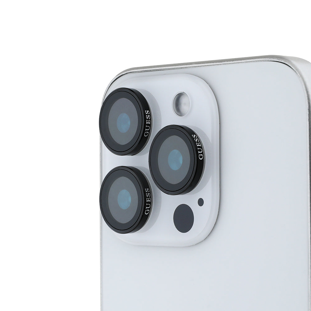 Apple iPhone 15 Pro Max Guess Orjinal Lisanslı Metal Kamera Lens Koruyucu