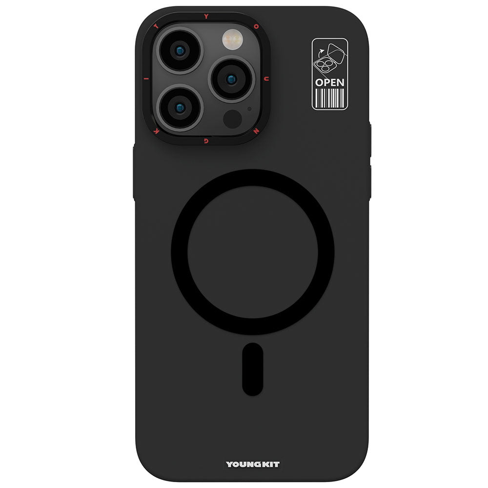 Apple iPhone 15 Pro Max Kılıf M-safe Şarj Özellikli Standlı YoungKit Hermit Bracket Serisi Kapak