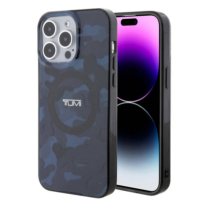 Apple iPhone 15 Pro Max Kılıf TUMI Orjinal Lisanslı M-safe Şarj Özellikli PC TPU Çift Katmanlı Kamuflaj Desenli Kapak