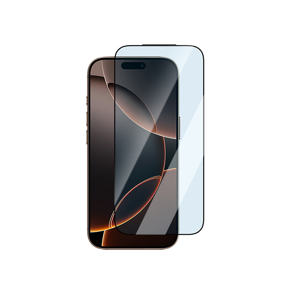 Apple iPhone 16 CaseWorld Applicator Serisi 2.5D Eyesafe Mavi Işık Teknolojili 0.33mm Temperli Cam Ekran Koruyucu + Uygulama Aparatı