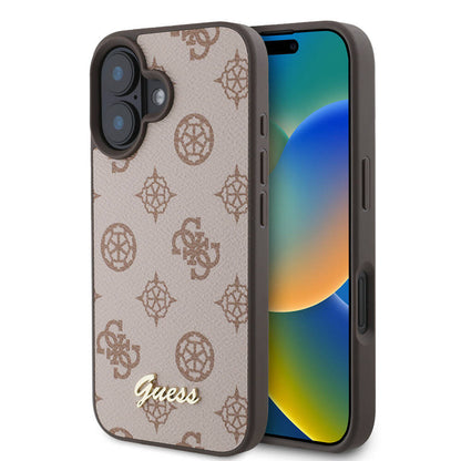 Apple iPhone 16 Kılıf Guess Orjinal Lisanslı M-safe Şarj Özellikli Yazı Logolu Peony Kapak