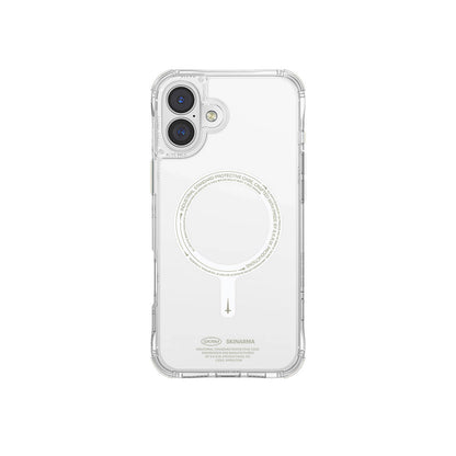 Apple iPhone 16 Kılıf M-safe Şarj Özellikli Şeffaf Airbag Tasarımlı Skinarma Saido Nightglow Kapak