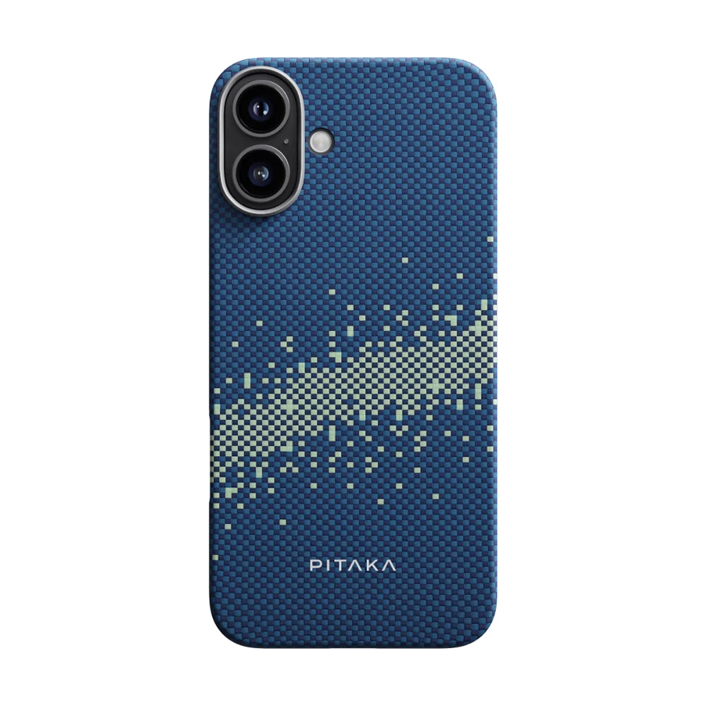 Apple iPhone 16 Plus Kılıf M-safe Şarj Özellikli Aramid Fiber Pitaka Tactile Woven Starpeak Serisi Milky Way Galaxy Kapak
