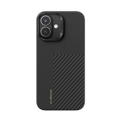 Apple iPhone 16 Plus Kılıf M-safe Şarj Özellikli Karbon Fiber Benks Montage ArmorAir Kevlar Kapak