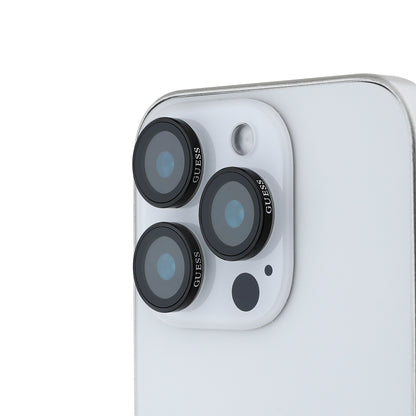 Apple iPhone 16 Pro Guess Orjinal Lisanslı Metal Kamera Lens Koruyucu