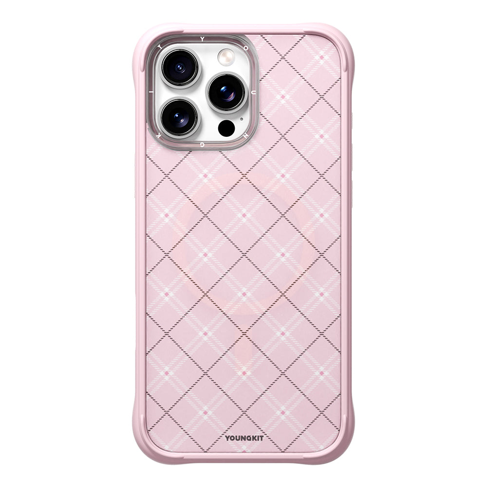 Apple iPhone 16 Pro Kılıf M-safe Şarj Özellikli Youngkit Argyle Serisi Kapak