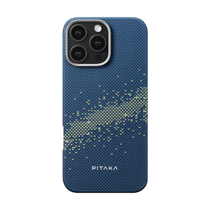 Apple iPhone 16 Pro Kılıf M-safe Şarj Özellikli Aramid Fiber Pitaka Tactile Woven Starpeak Serisi Milky Way Galaxy Kapak